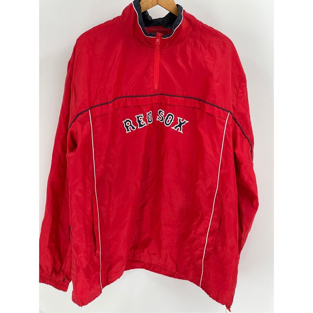Boston Red Sox Jacket Men Size XXL Red 1/4 Zip Long Sleeve‎ Genuine Merchandise